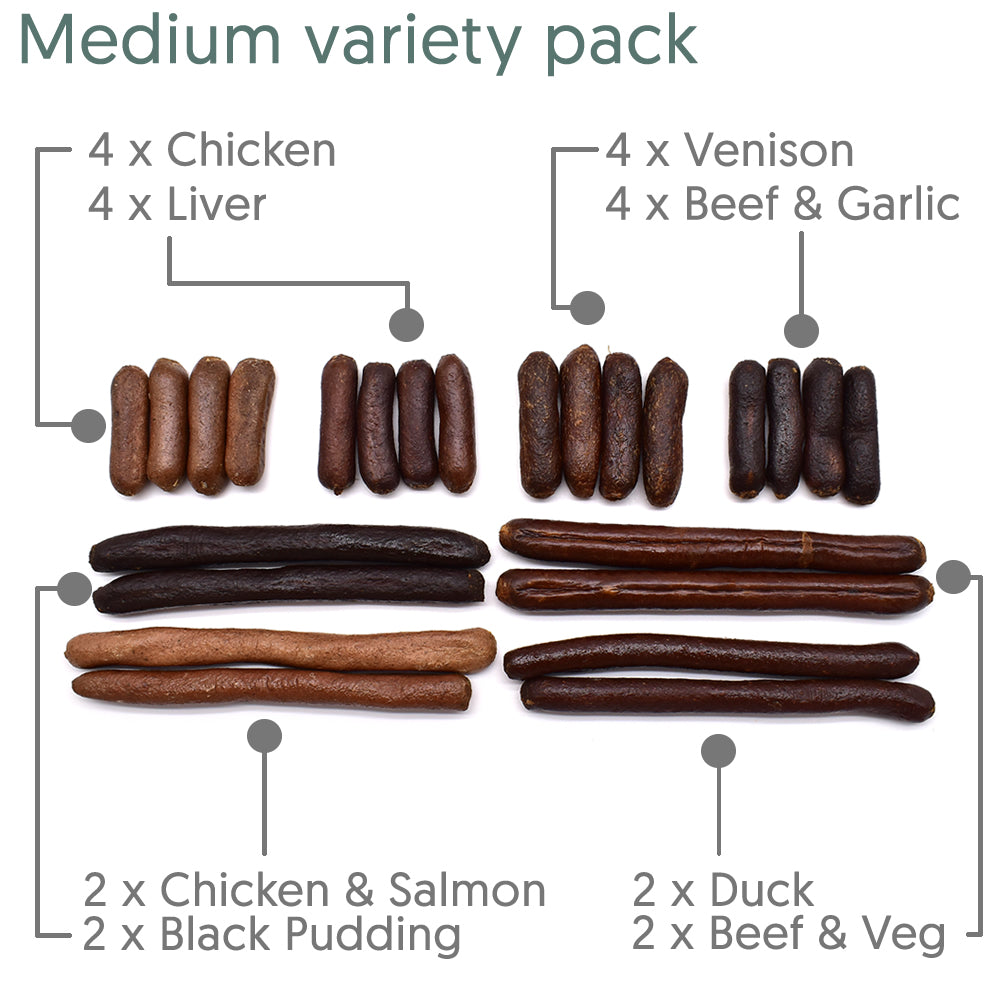 Medium Dog Sausage Variety Pack